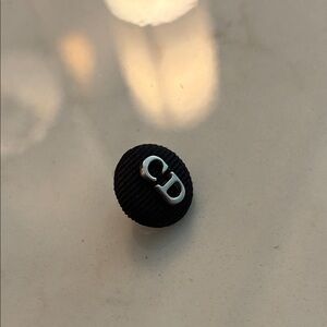 Black Button with Silver CD Logo